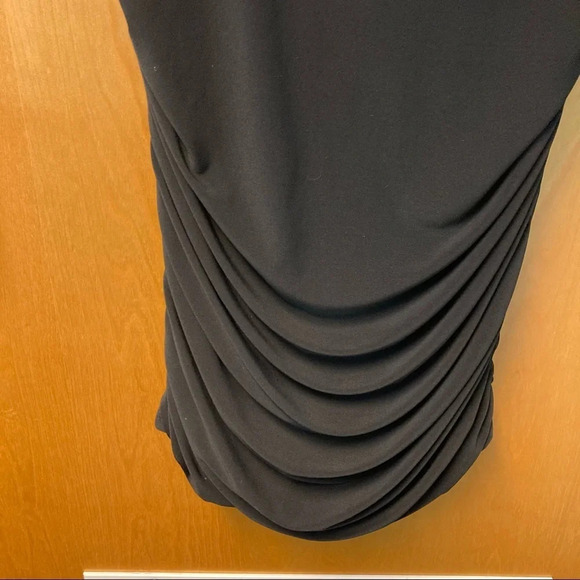 JOSEPH RIBKOFF Sz 10 Ruched Flattering Little Black Dress 3/4 Sleeves - Picture 2 of 6